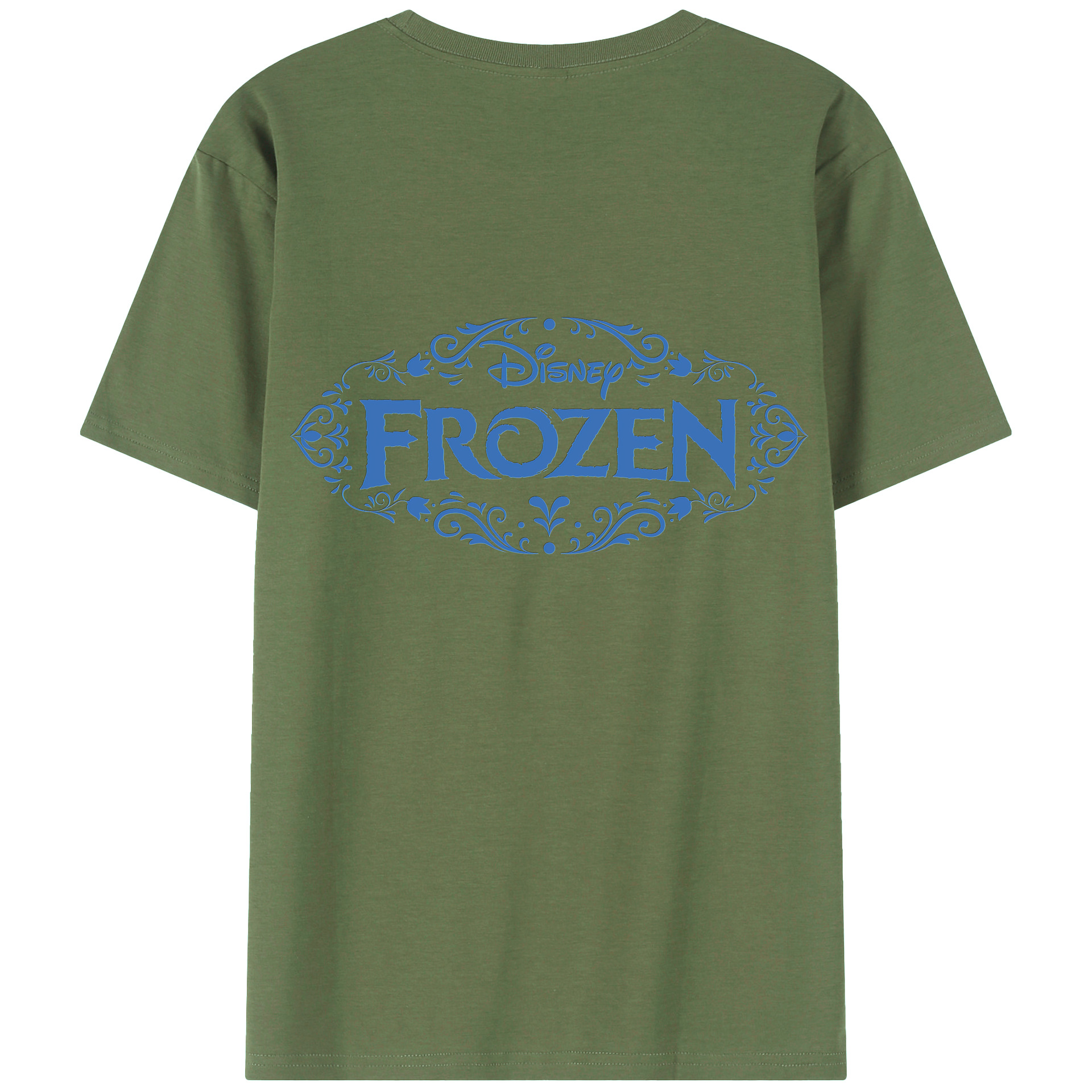 （画像用） アナと雪の女王 アンナ エルサ Frozen Anna Elsa 綿100％ メンズ半袖Tシャツ（バックプリント） 通気性